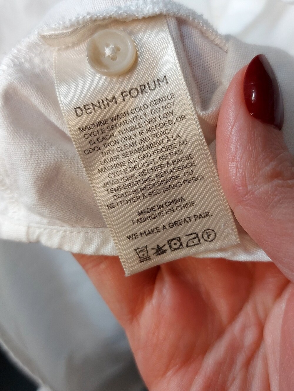 Denim Forum" The Jane" White Short-Sleeve Button Down Shirt - Picture 4 of 4